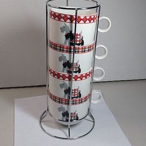 Grace Porcelain Scottie Dog mugs Cottagecore Countrycore kitsch